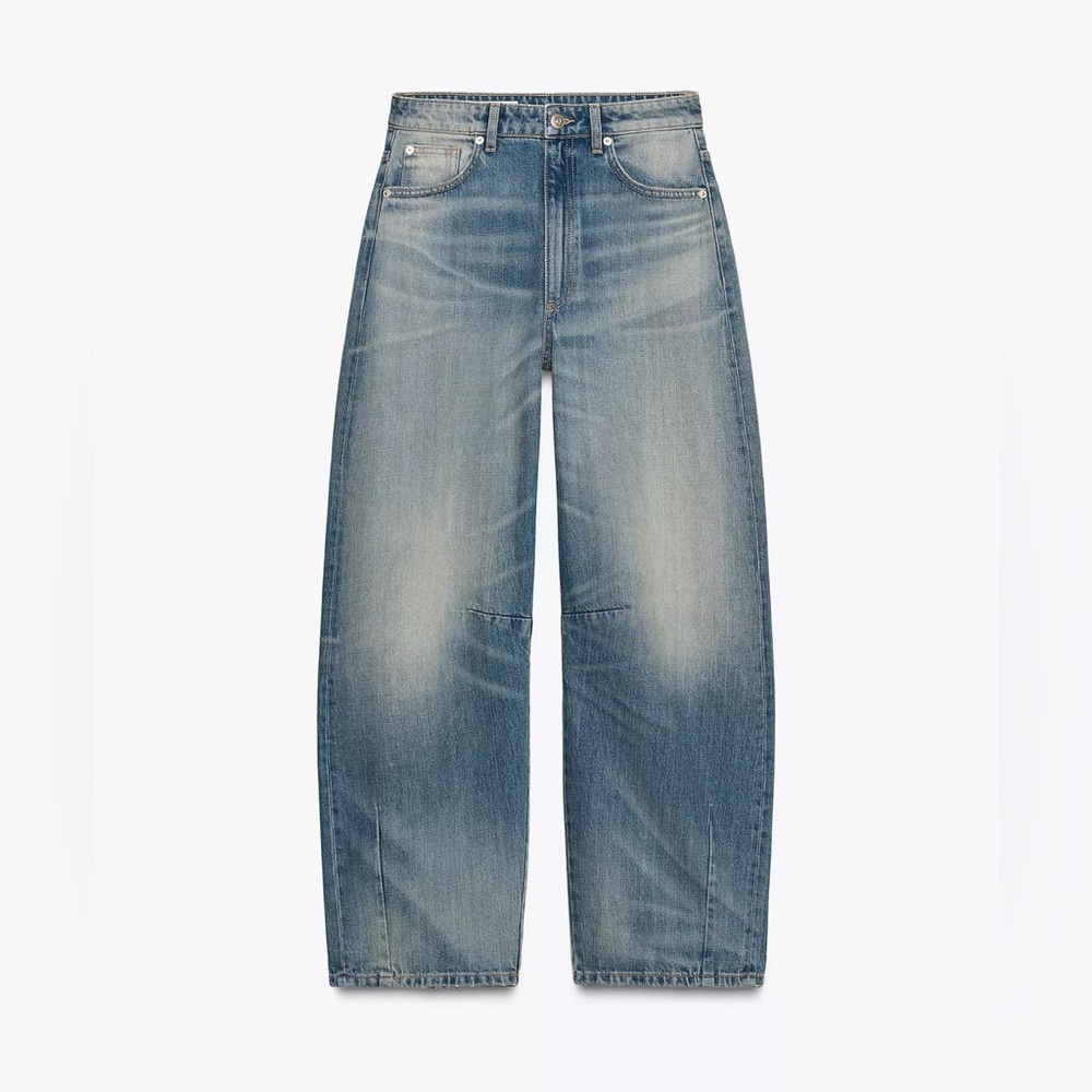 Zara New Baggy Balloon Jeans - Dark Wash